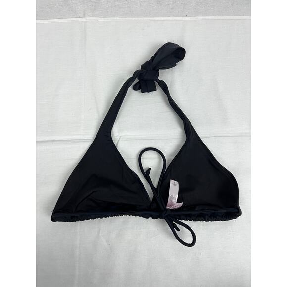 Victoria's Secret Bikini Top Black Halter Triangle Swim Sexy Capsule Beach Babe - Picture 2 of 4